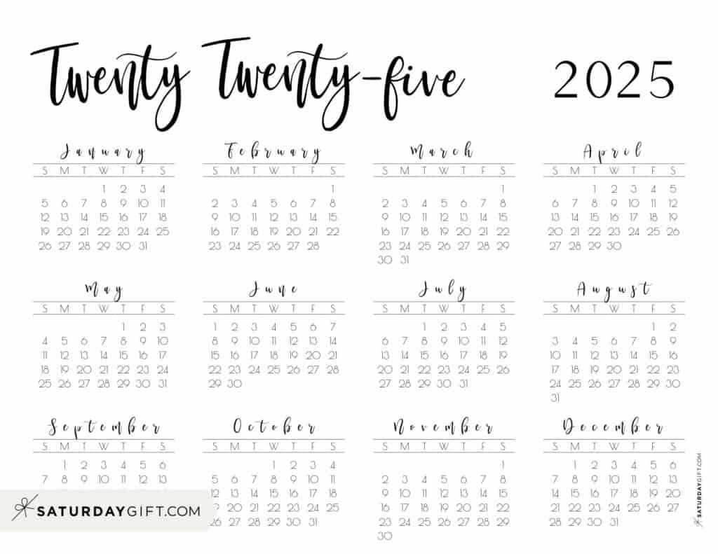 picture calendar template 2025