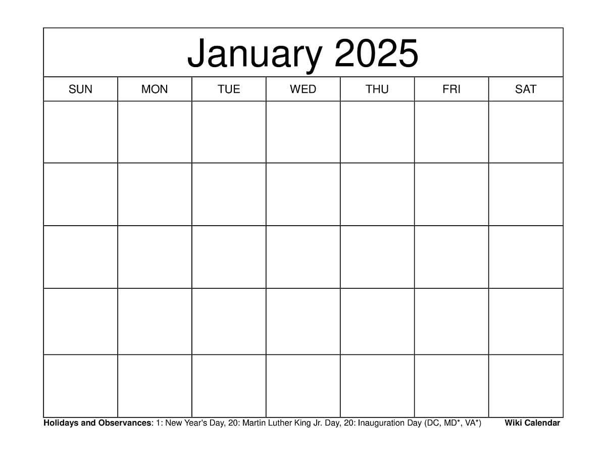 legal size calendar template 2025