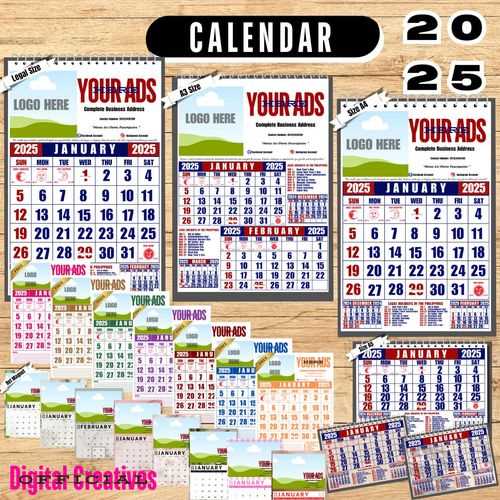 legal size calendar template