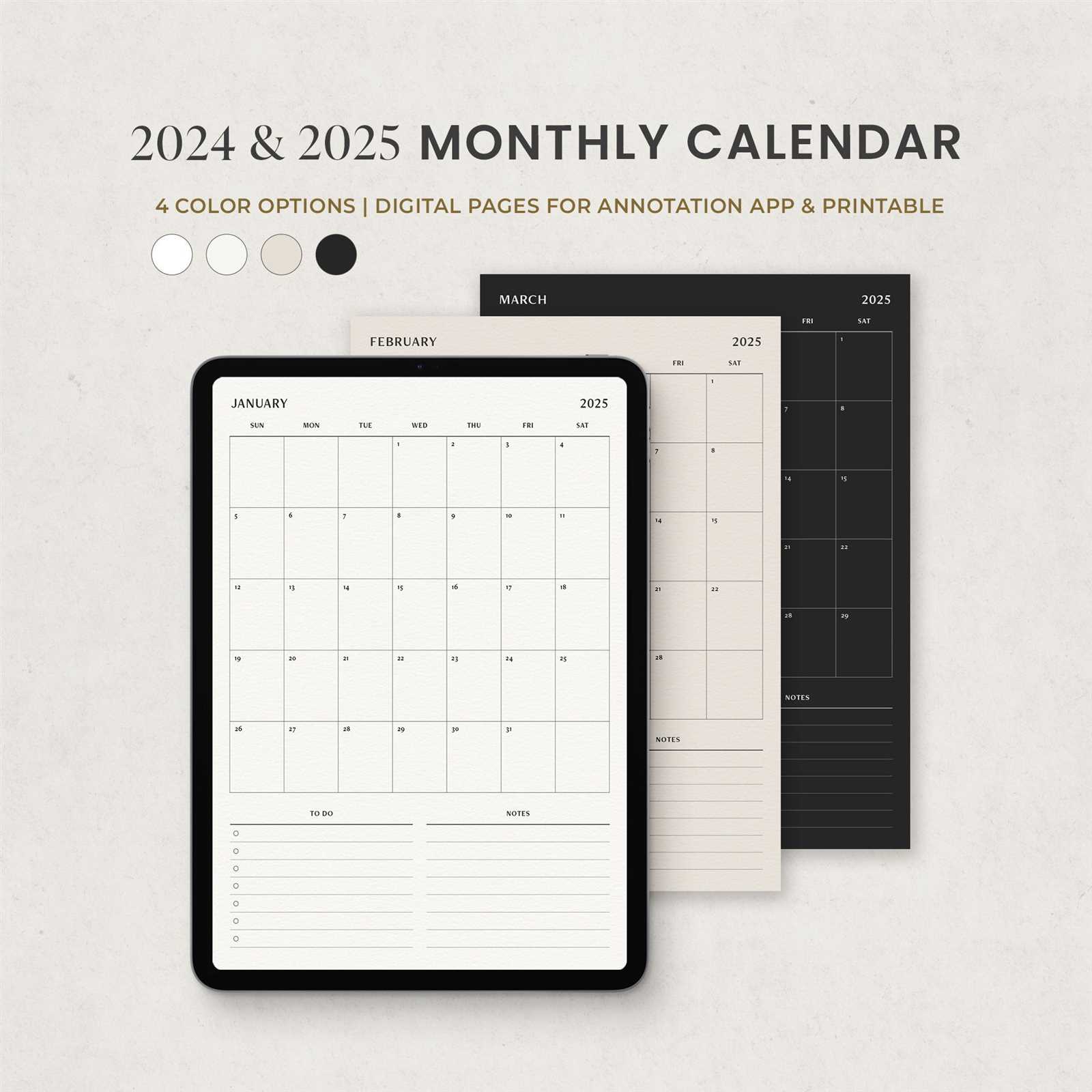 procreate calendar template 2025