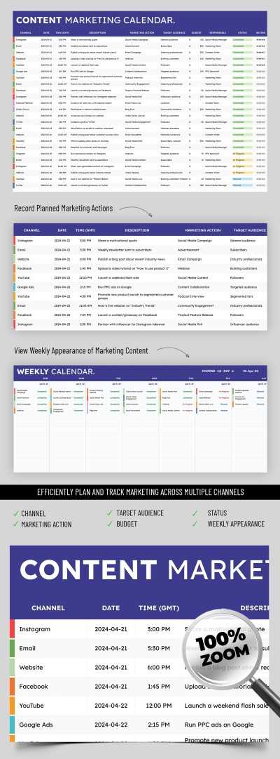 marketing activity calendar template