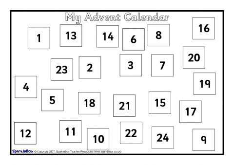 editable advent calendar template