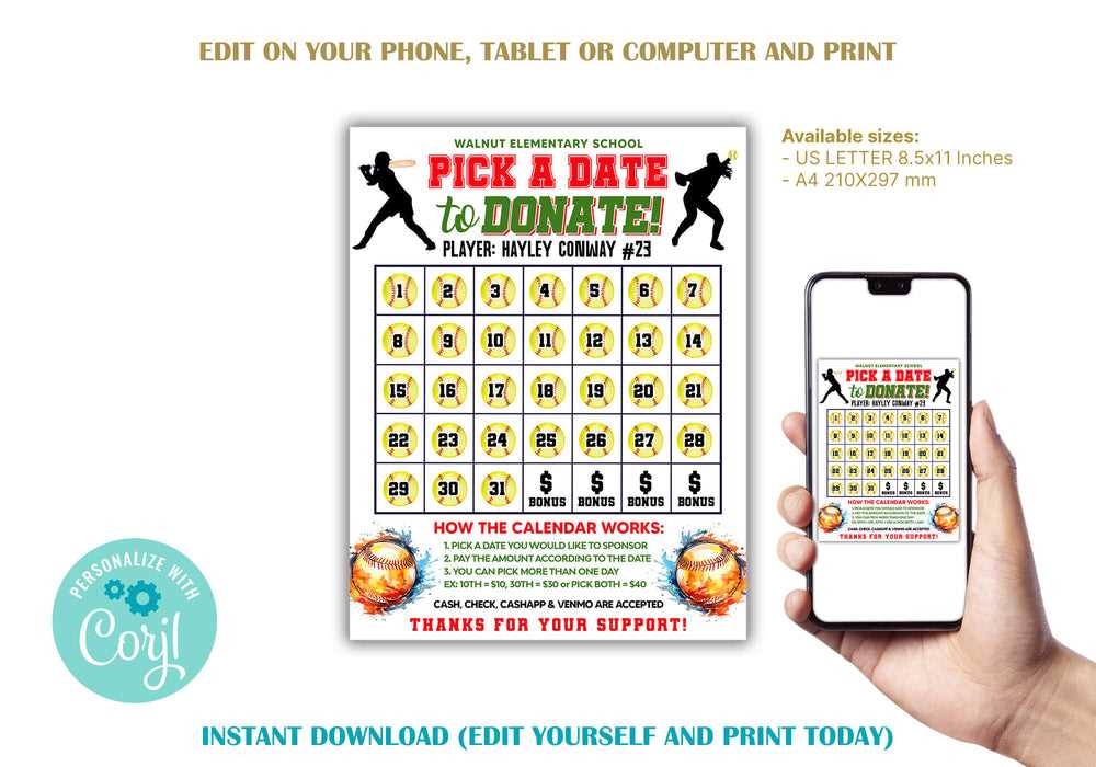 lottery calendar template