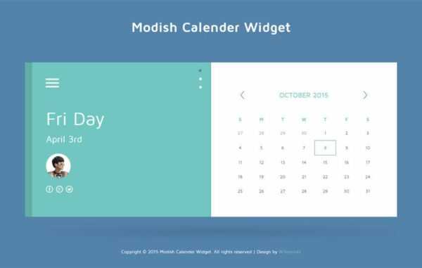 calendar website template