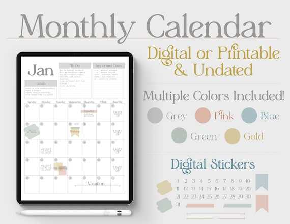 customizable cute blank calendar template