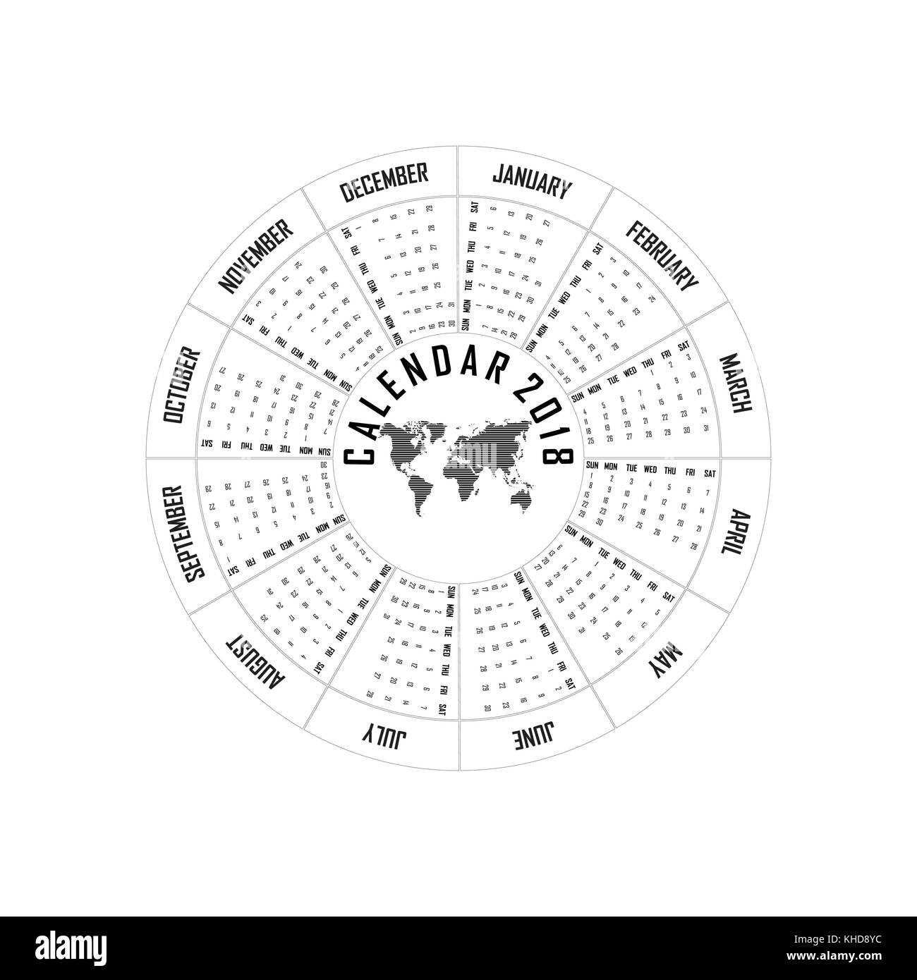 round calendar template