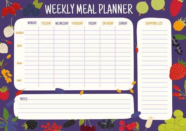 lunch menu calendar template