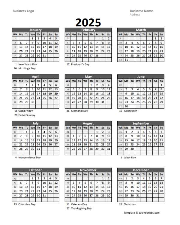 weekly payroll calendar 2025 template