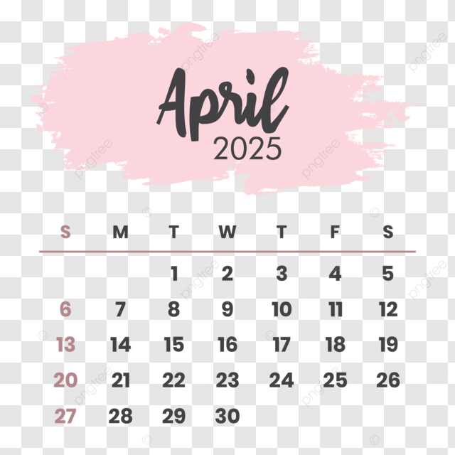 april 2025 blank calendar template