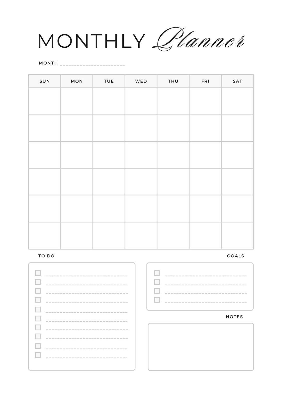 monthly study calendar template