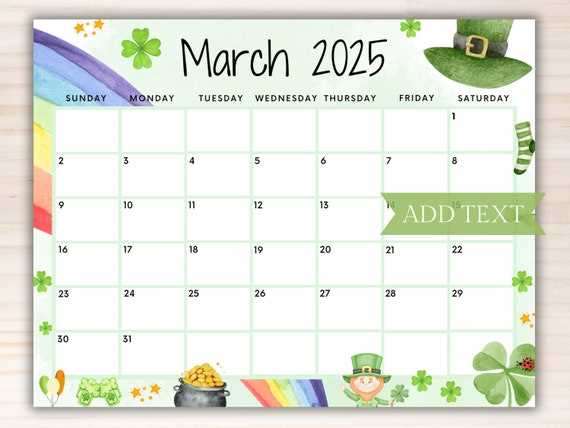 march 2025 calendar template