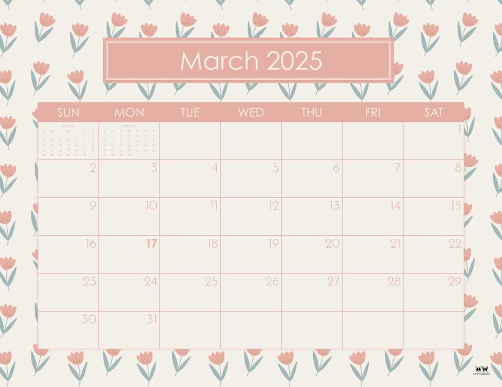 march 2025 calendar template free