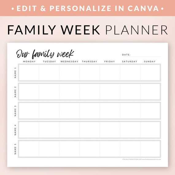 family schedule calendar template