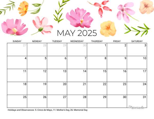 may calendar 2025 template