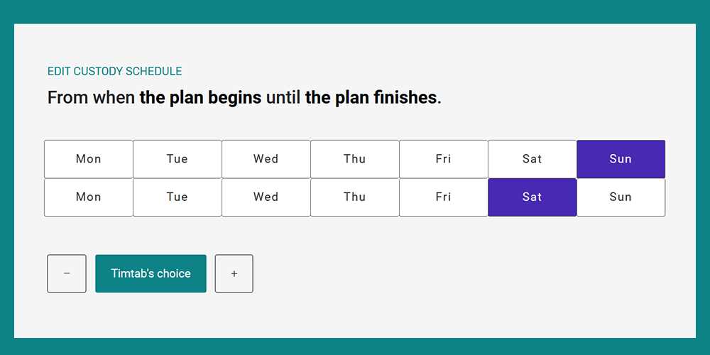 custody calendar template