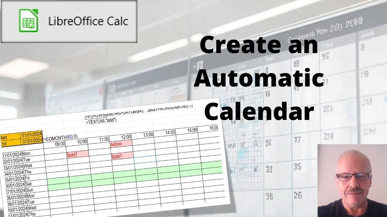 calendar template for libreoffice