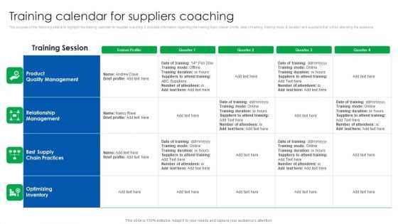 training schedule calendar template