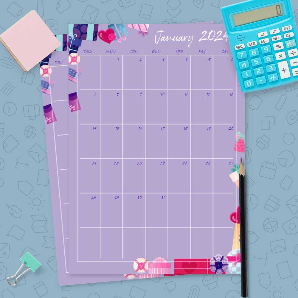 calendar template colorful