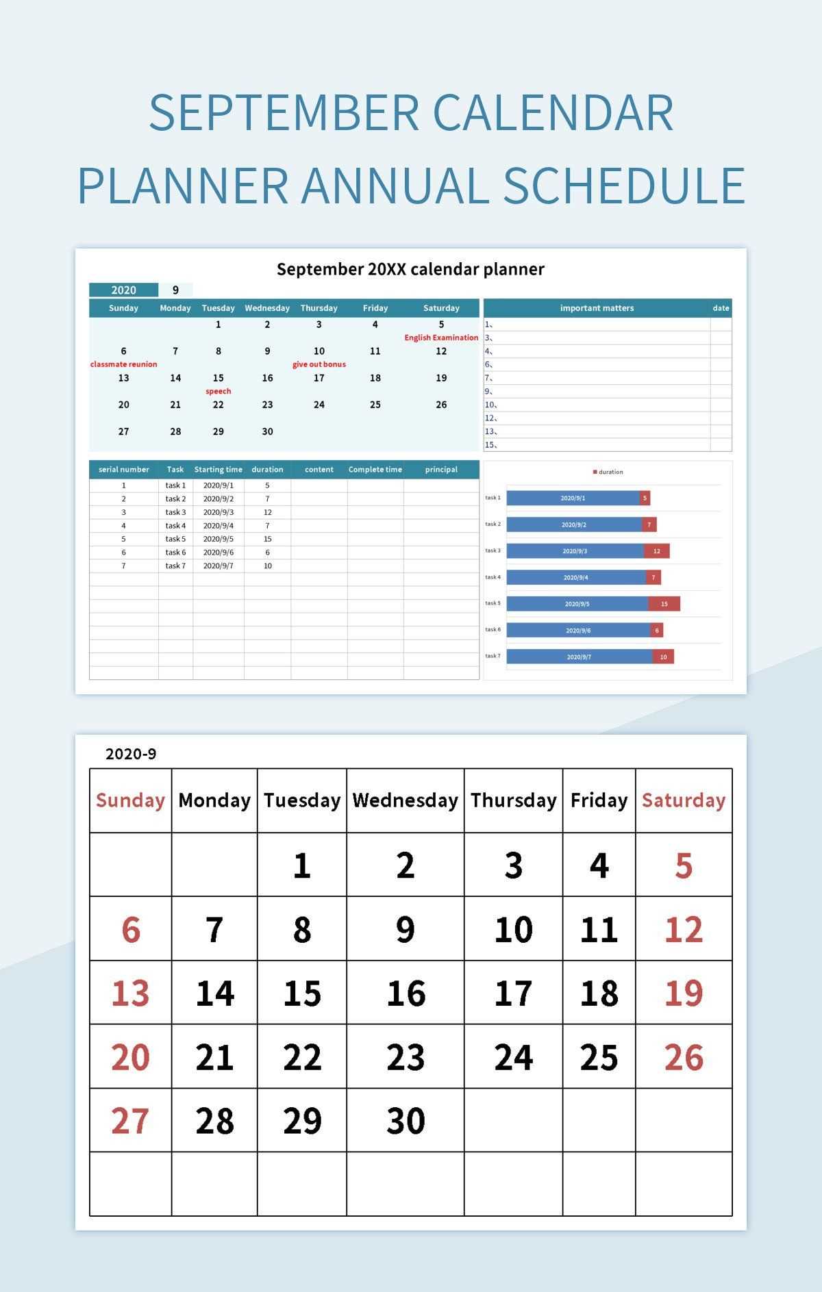 september template calendar