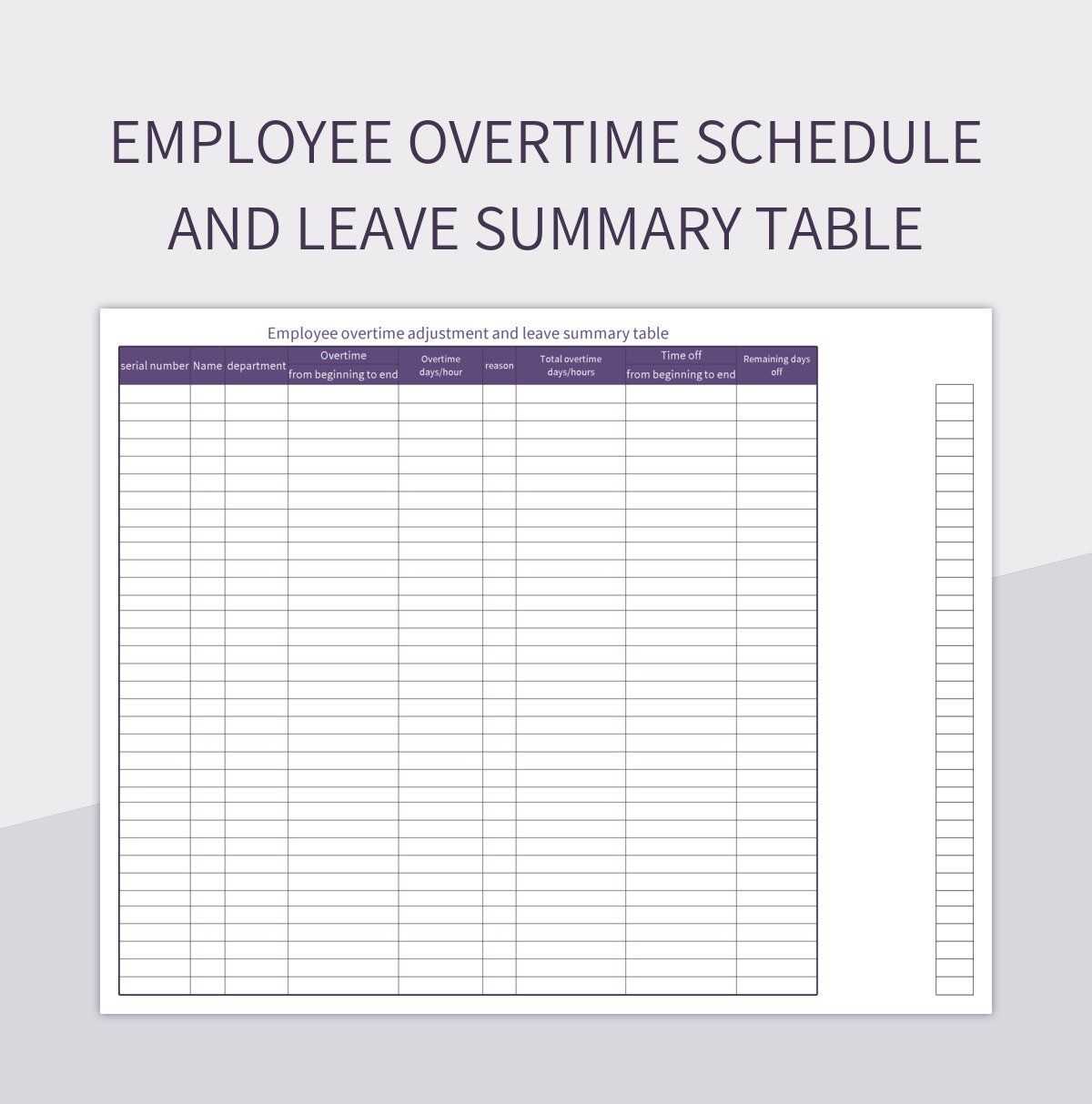 overtime calendar template