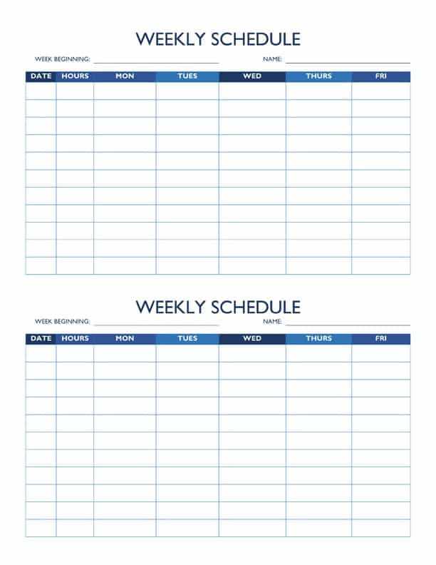 job scheduling calendar template