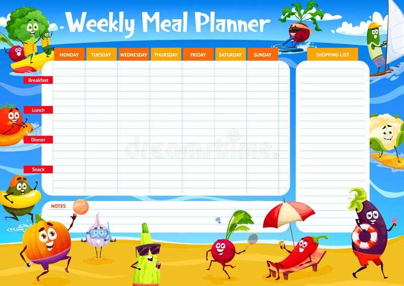 menu calendar template free