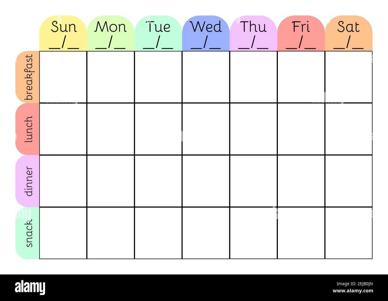 menu planner calendar template