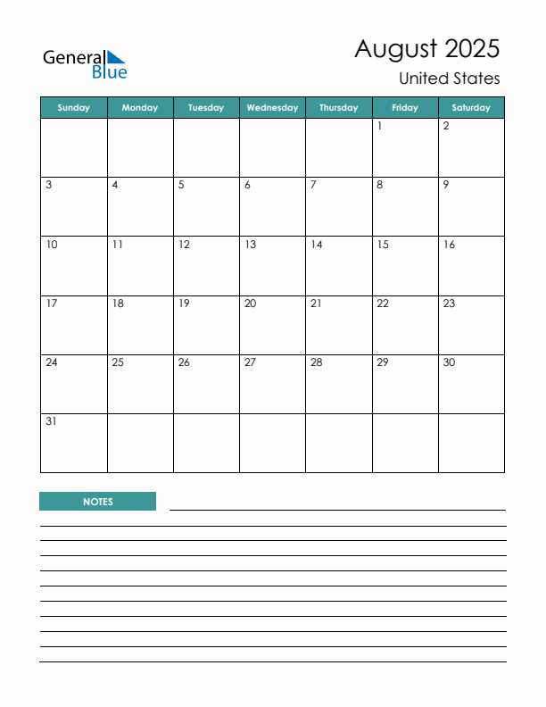 free template of august 2026 calendar