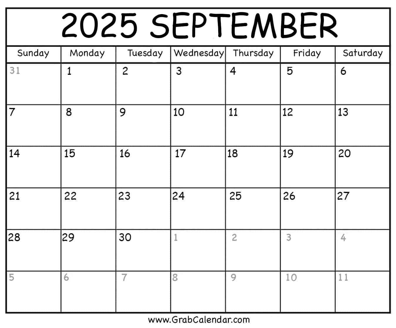 blank 2025 calendar templates