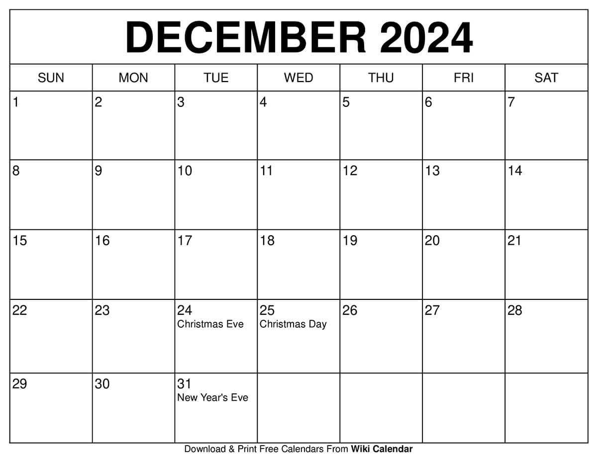 editable christmas calendar template