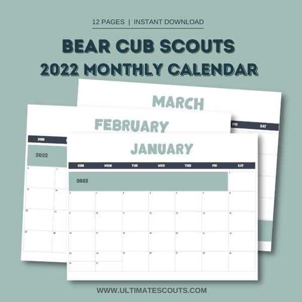 cub scout calendar template