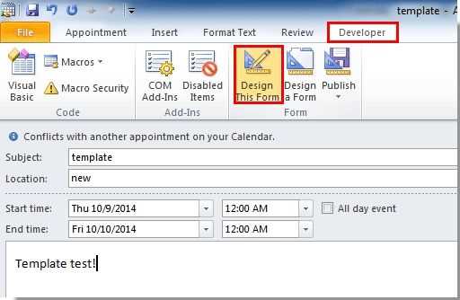 microsoft outlook calendar template