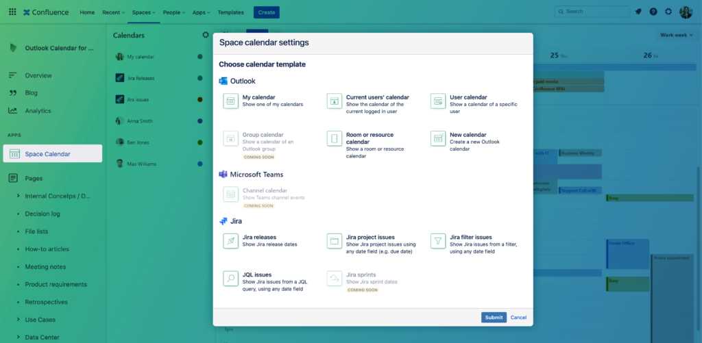 microsoft outlook calendar template