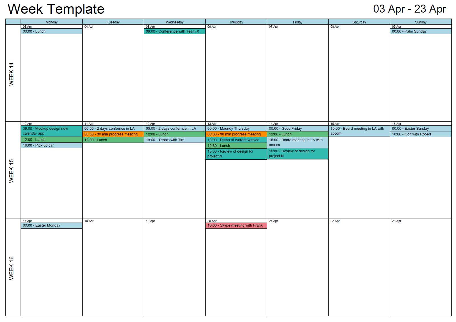 microsoft outlook calendar templates