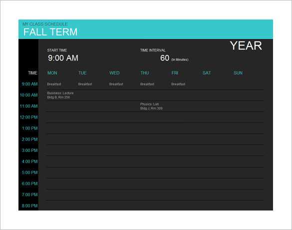 microsoft outlook calendar templates