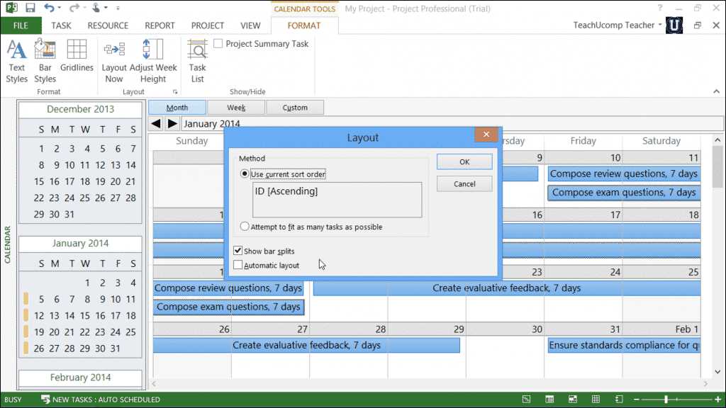 microsoft project calendar template