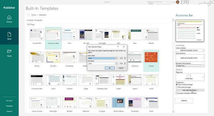 microsoft publisher calendar template