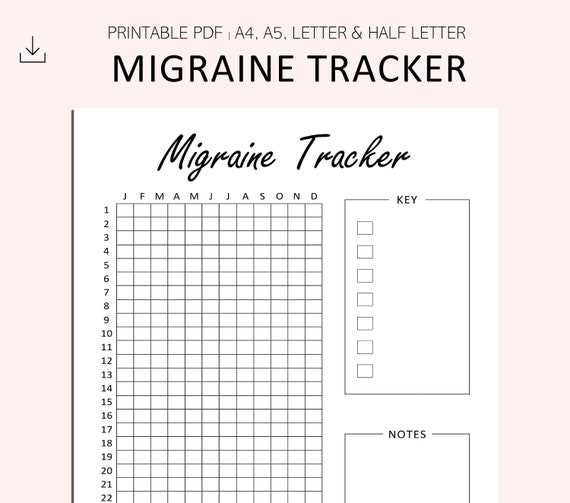 migraine calendar template