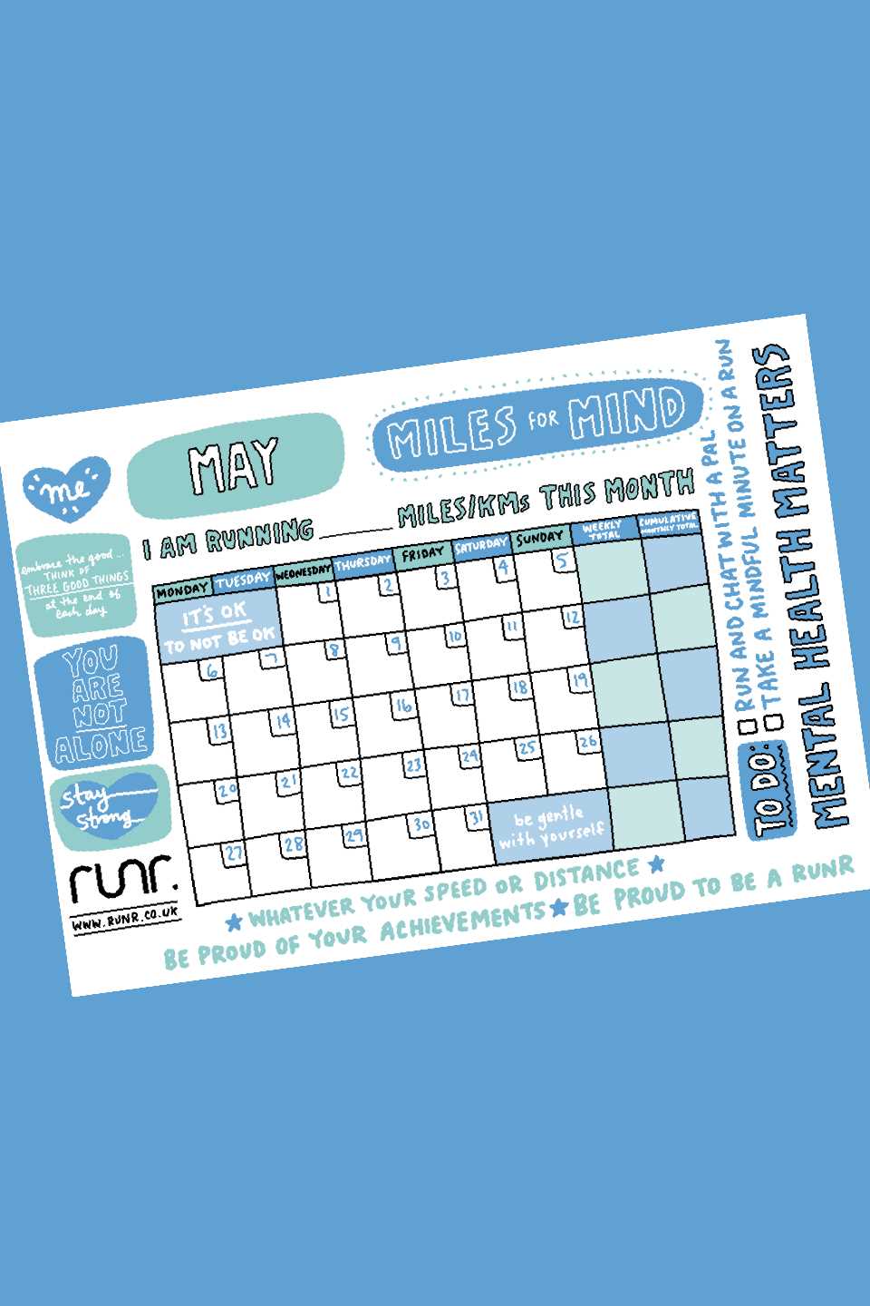 mileage calendar template