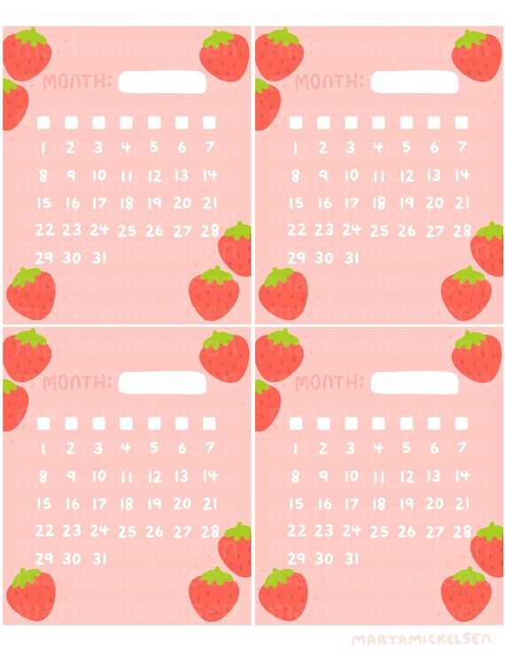 mini binder calendar template