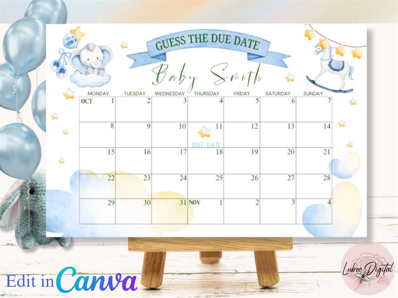 pregnancy calendar template