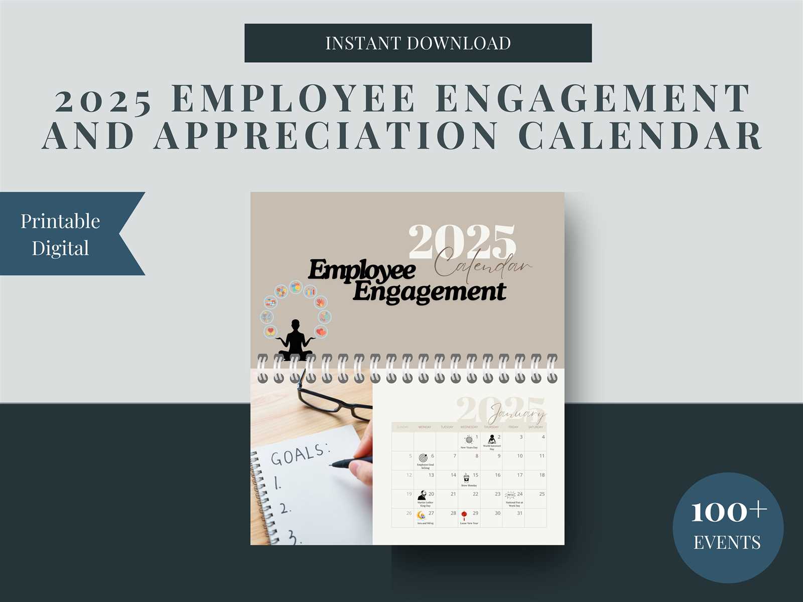 employee engagement calendar 2025 template