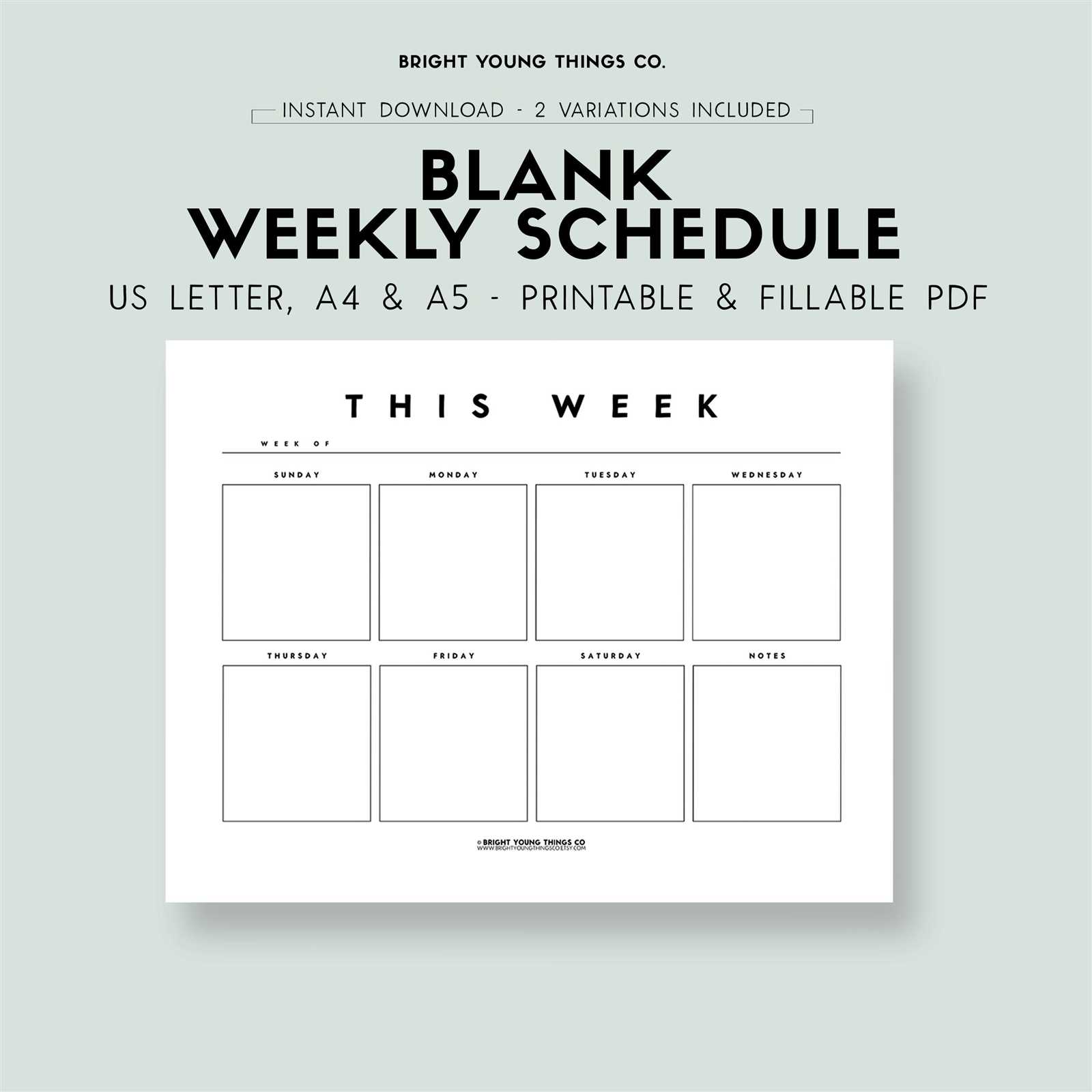 blank monday to friday calendar template