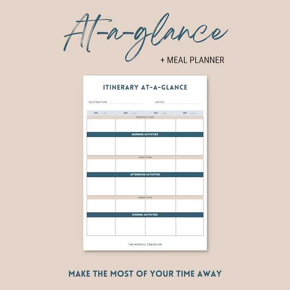 itinerary calendar template