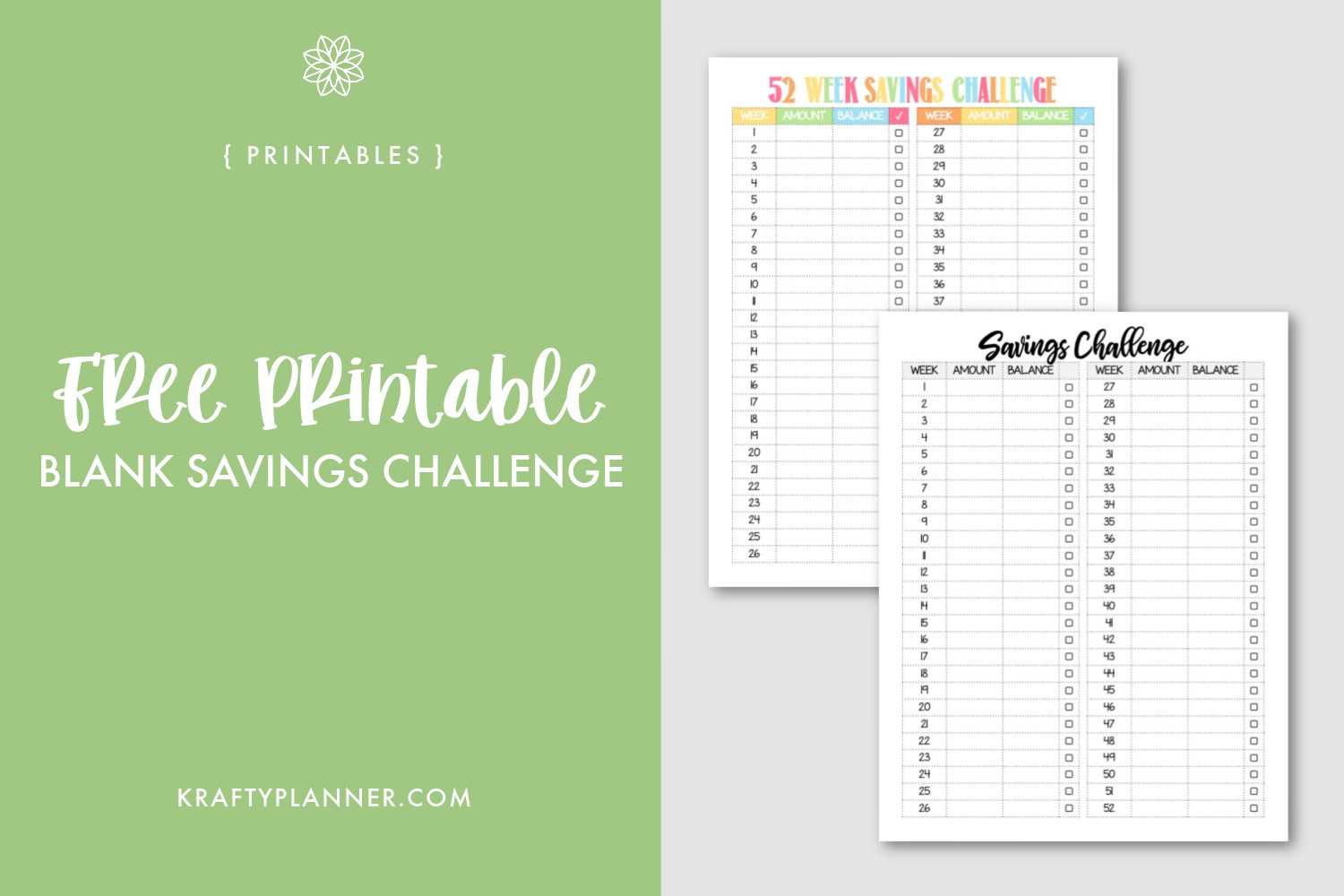 money saving calendar template