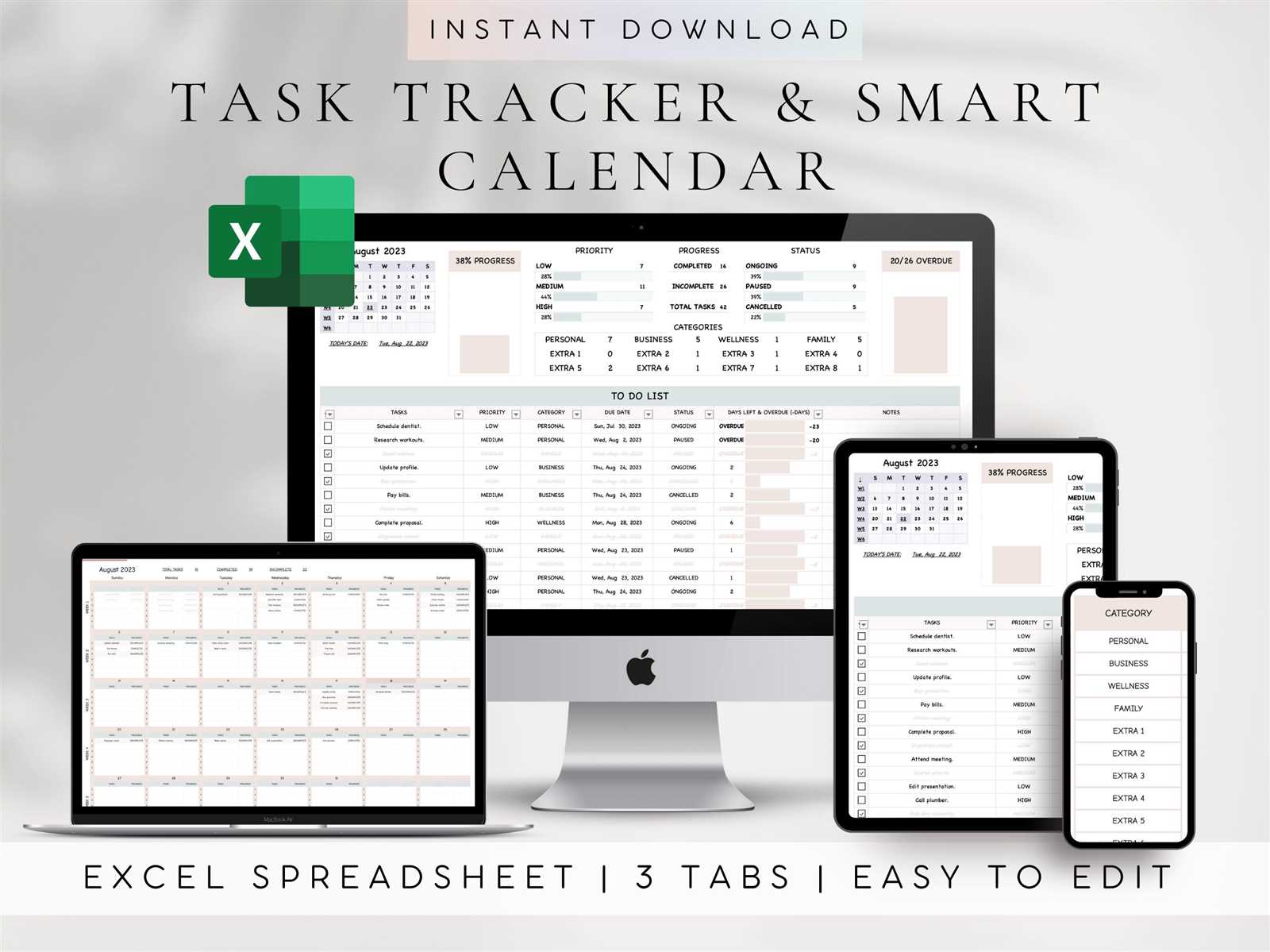 monthly calendar task list template