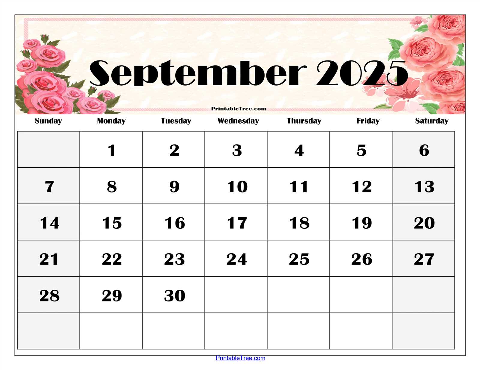 monthly calendar template 2026 september