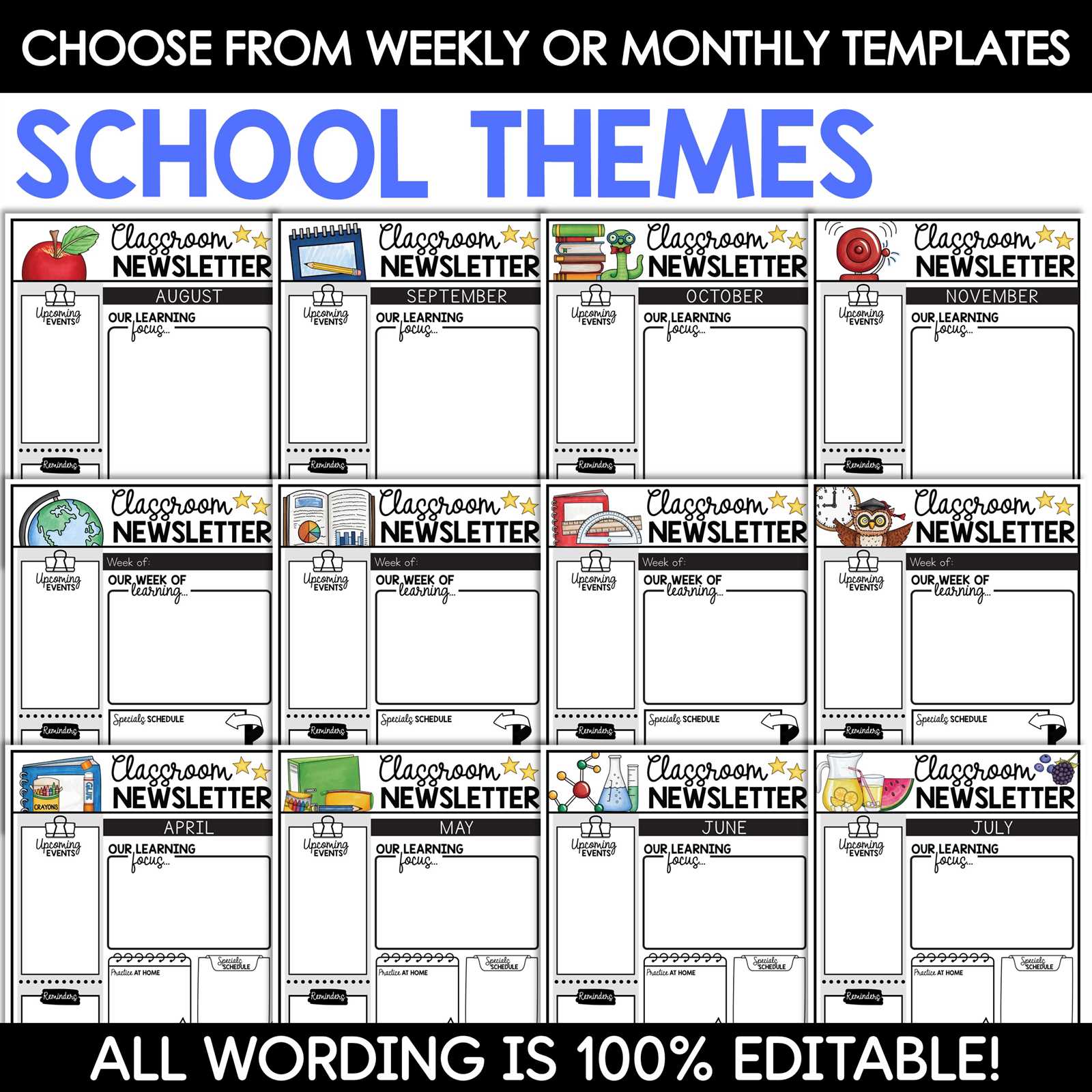 monthly classroom calendar template