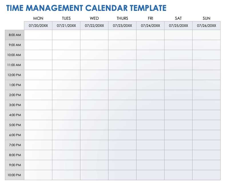 monthly hourly calendar template