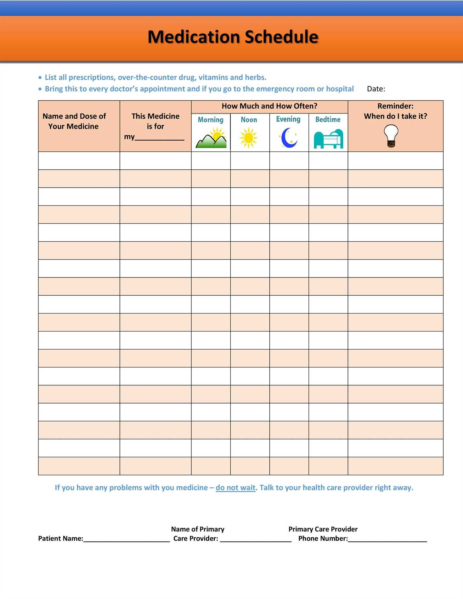 monthly medication calendar template